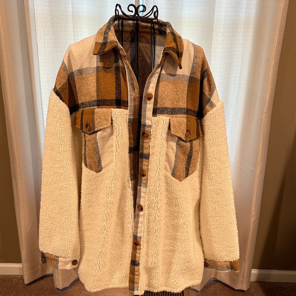 Plaid Sherpa-Lined Jacket for Women